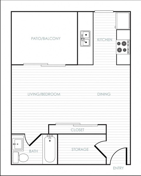 Park City View Studio I Floorplan
